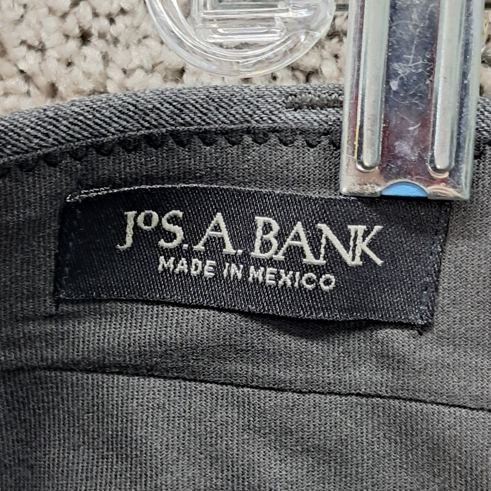 Jos‎ A Bank Mens Gray Flat Front Dress Pants Slacks 40x32 Business Professional - Picture 3 of 10